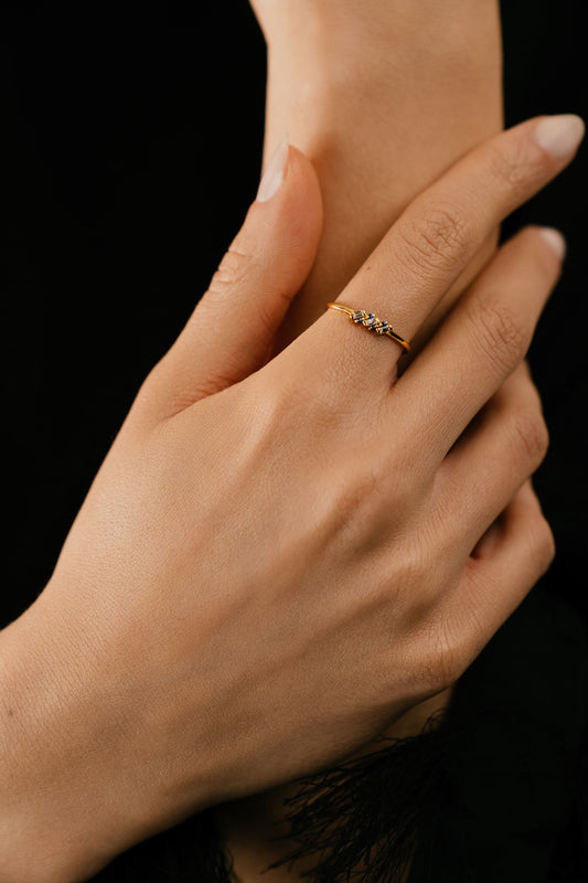 FUSAYFSA Sapphire and Diamond Ring image 1