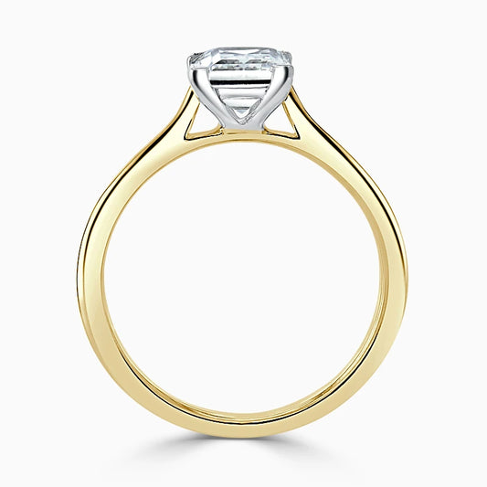 Hafeez Jewellery London Musk 18k yellow gold princess diamond solitaire engagement ring - front view