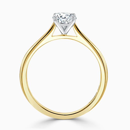 Hafeez Jewellery London Musk 18k yellow gold round diamond solitaire engagement ring - front view