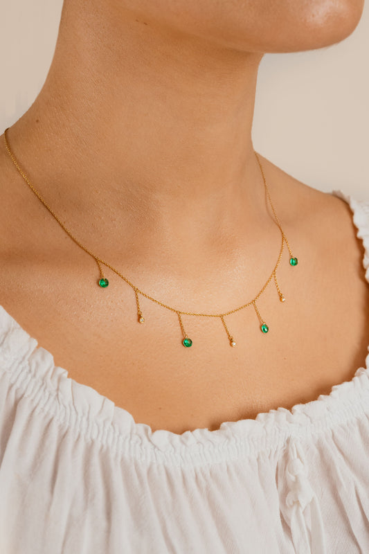 TABIA Emerald and Diamond Necklace image 1