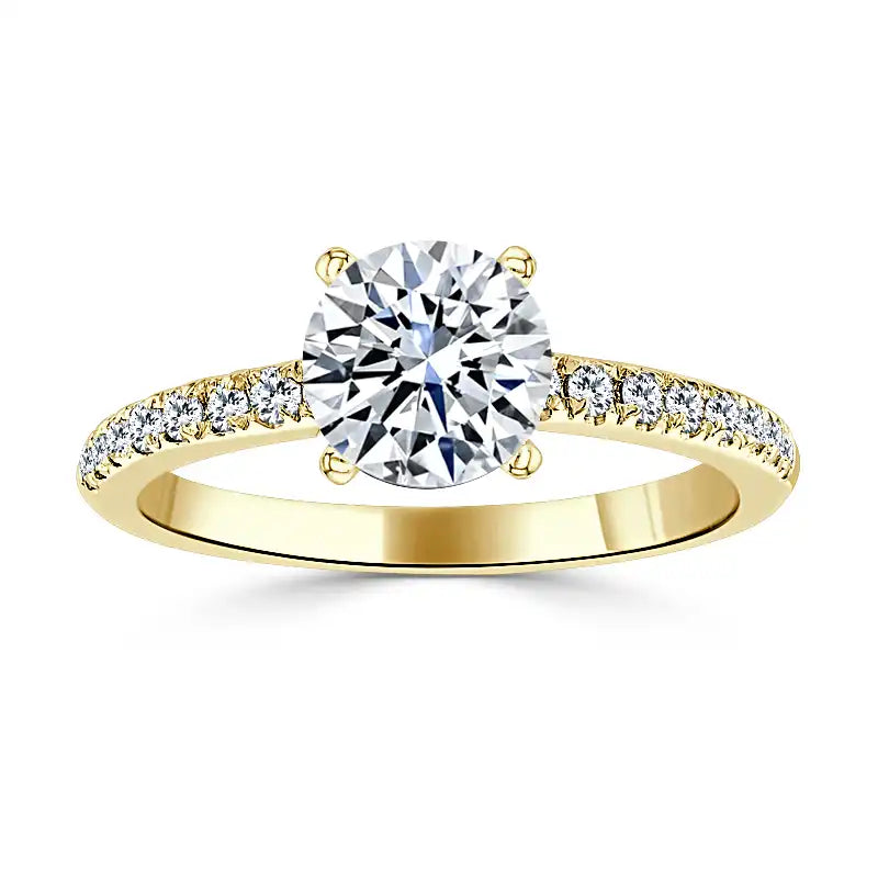 AMBER Side Stone Engagement Ring - Round