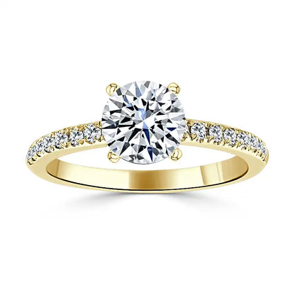 AMBER Side Stone Engagement Ring - Round
