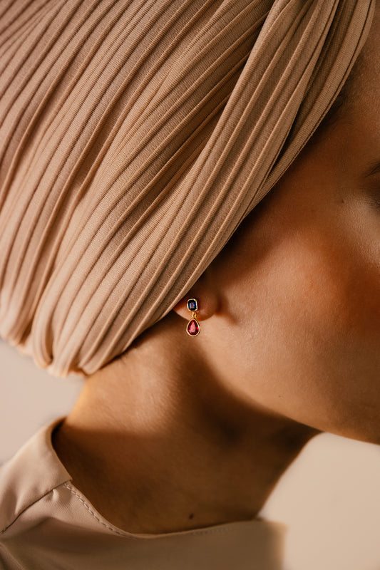 ZELLIGE Sapphire and Ruby Earrings image 1