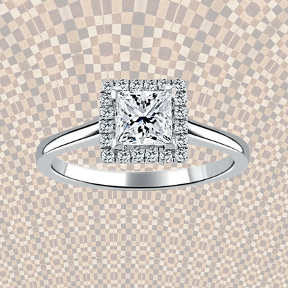 SANDALWOOD Halo Engagement Ring - Princess image 2