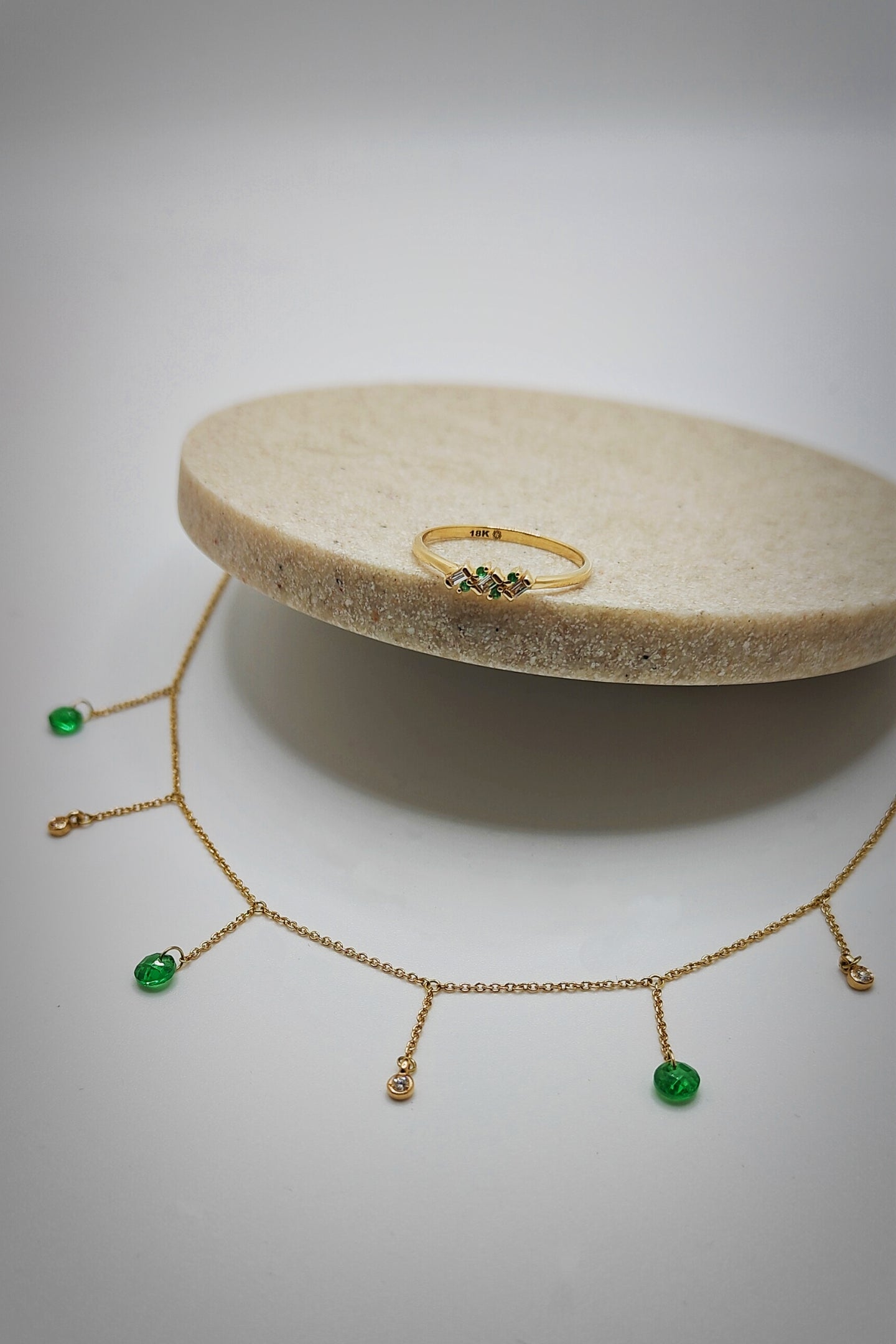 TABIA Emerald and Diamond Necklace image 2