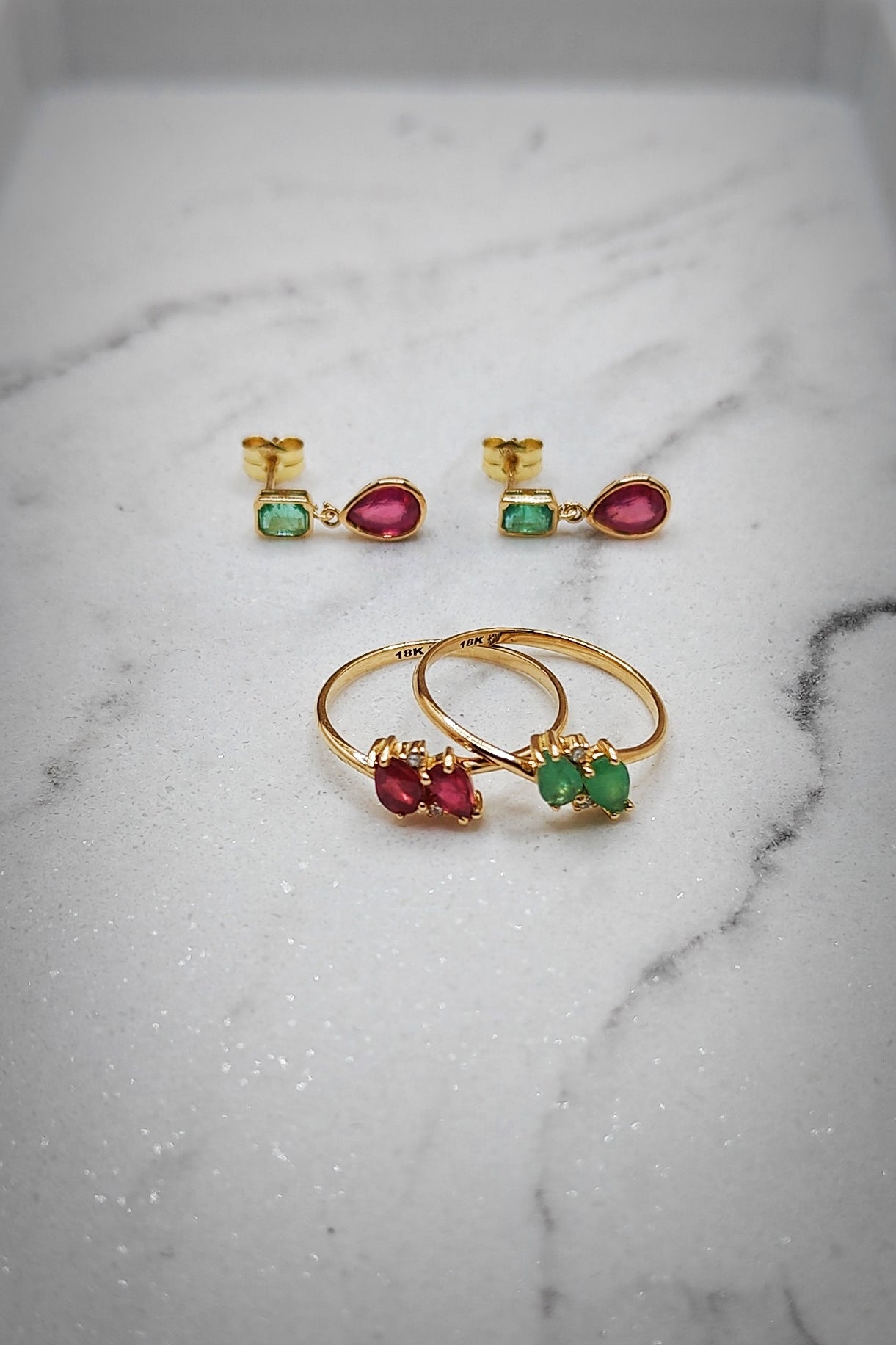 ZELLIGE Emerald and Ruby Earrings image 2
