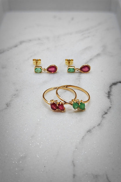 ZELLIGE Emerald and Ruby Earrings image 2