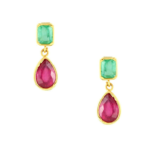 ZELLIGE Emerald and Ruby Earrings image 0