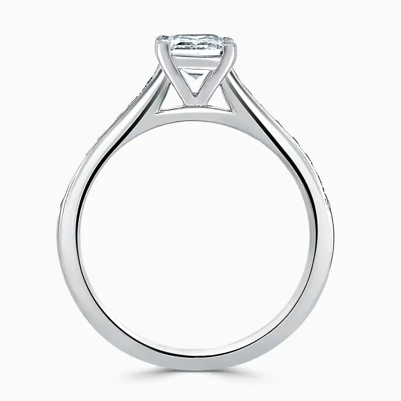 SAFFRON Side Stone Pavé Engagement Ring - Princess image 4