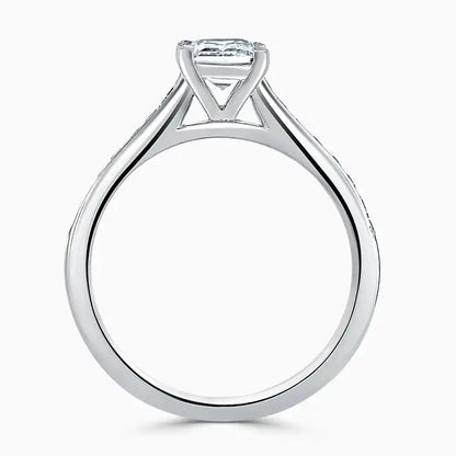 SAFFRON Side Stone Pavé Engagement Ring - Princess image 4