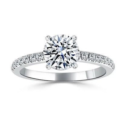 AMBER Side Stone Engagement Ring - Round image 0