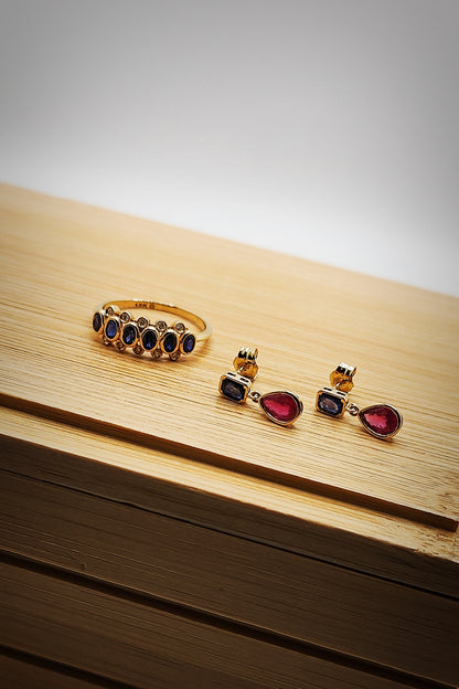 ZELLIGE Sapphire and Ruby Earrings image 2