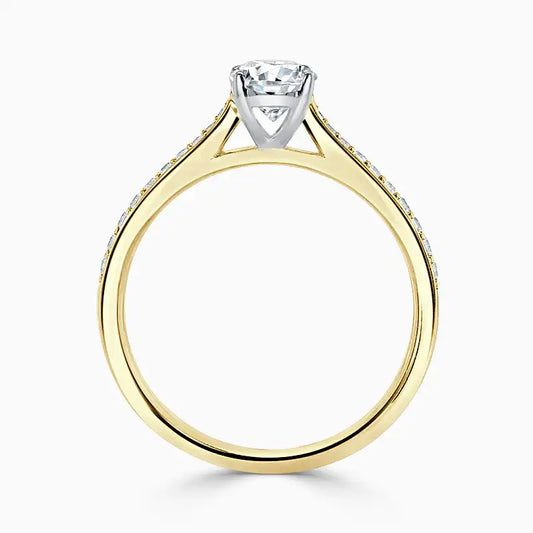 SAFFRON Side Stone Pavé Engagement Ring - Oval image 2