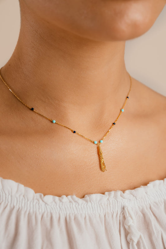 FARIS Turquoise and Lapis Lazuli Necklace image 1