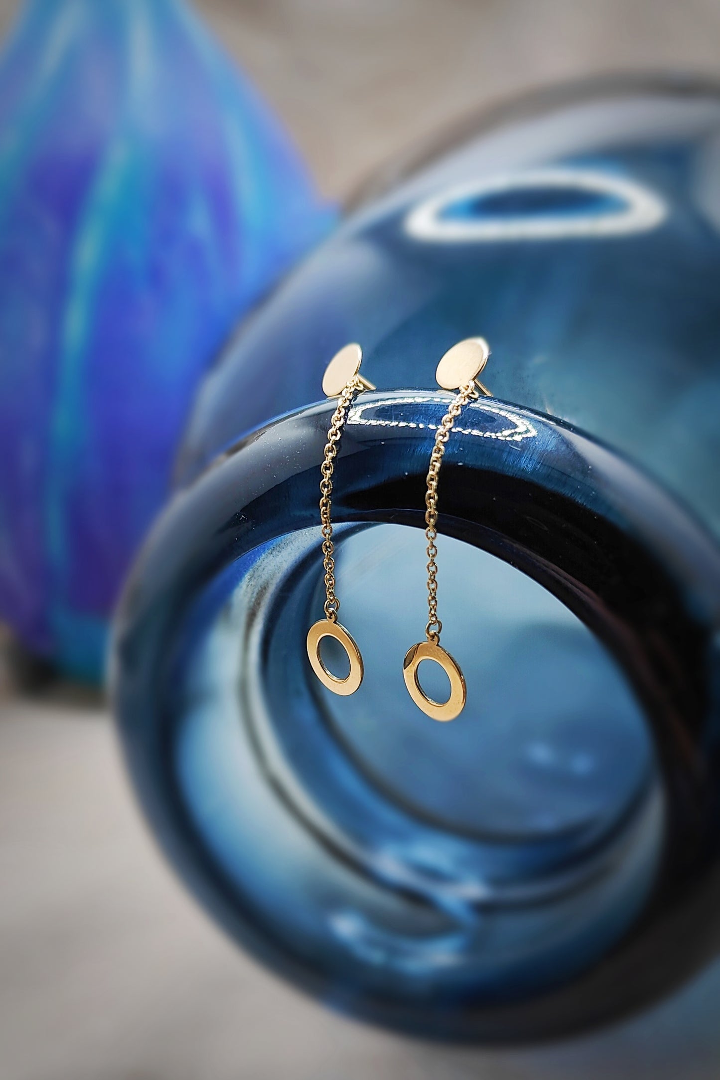 Hafeez Jewellery London 18k Yellow Gold Shams Earrings in Lifestyle Shot