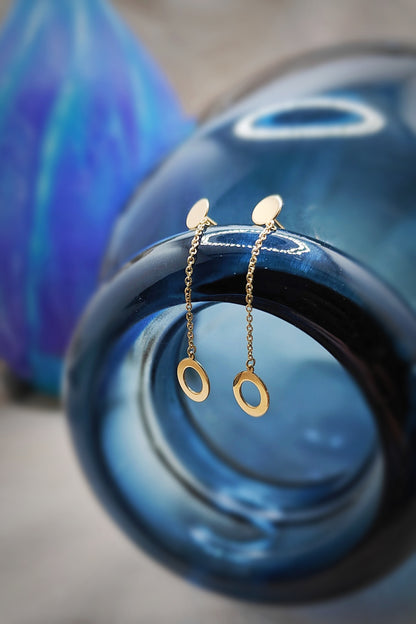 Hafeez Jewellery London 18k Yellow Gold Shams Earrings in Lifestyle Shot