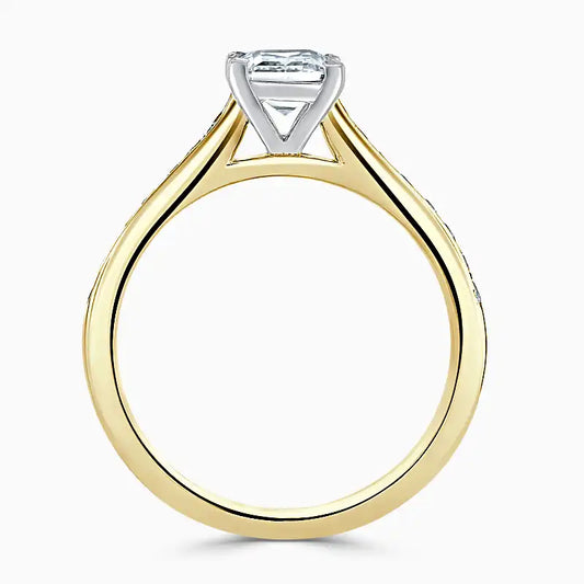 SAFFRON Side Stone Pavé Engagement Ring - Princess image 2