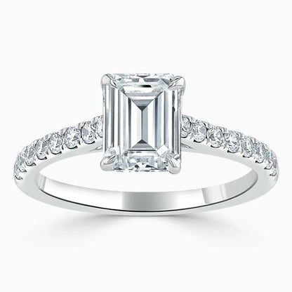 AMBER Side Stone Engagement Ring - Emerald image 0