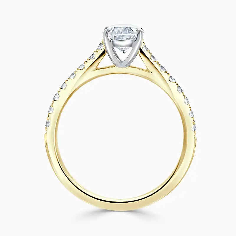 AMBER Side Stone Engagement Ring - Oval image 2