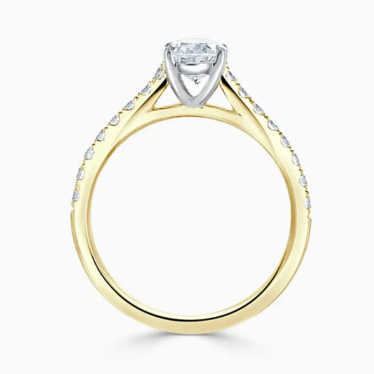 AMBER Side Stone Engagement Ring - Oval image 2