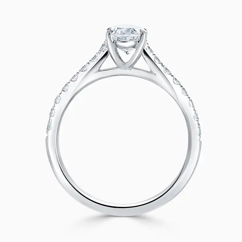 AMBER Side Stone Engagement Ring - Oval image 4