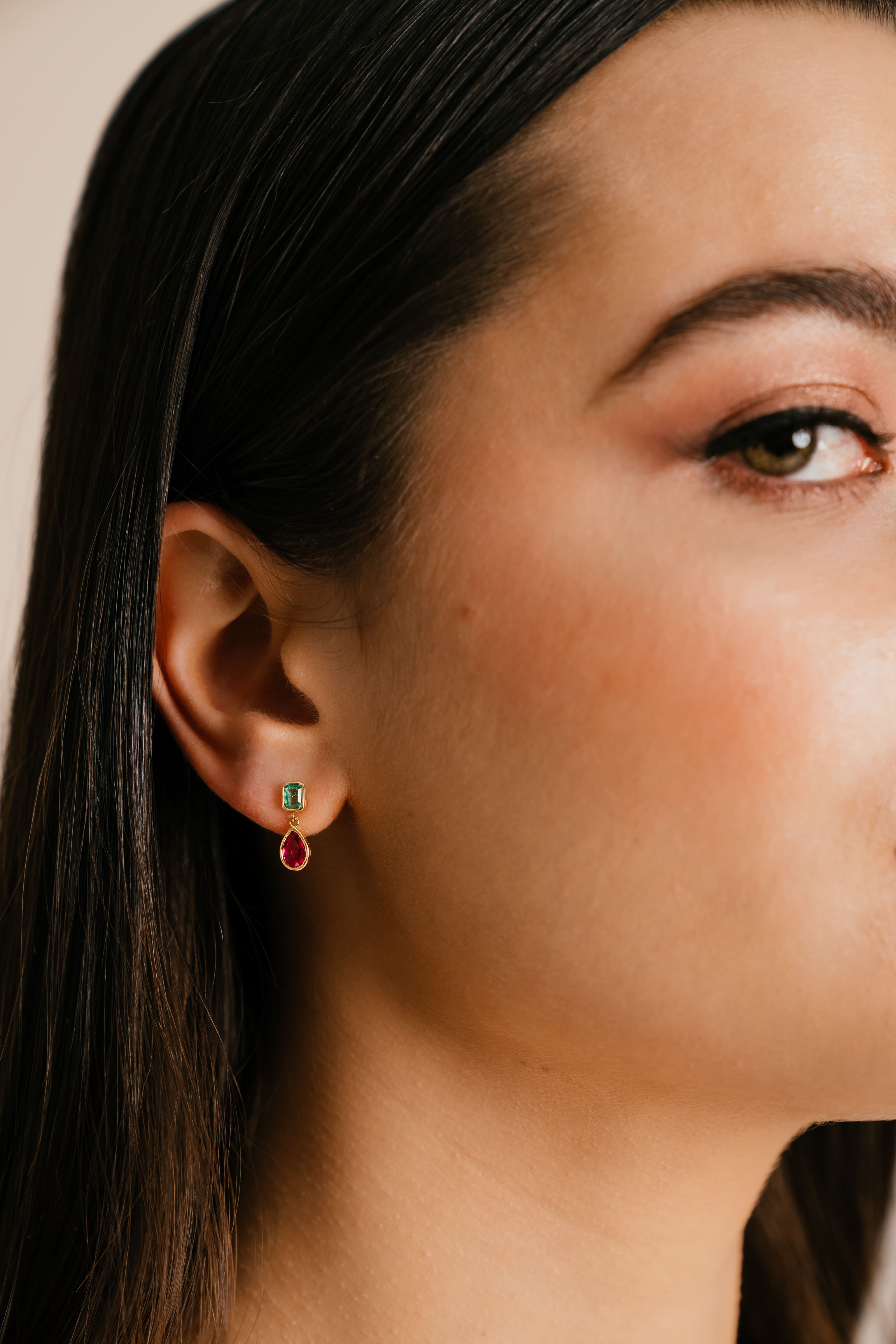 ZELLIGE Emerald and Ruby Earrings image 1