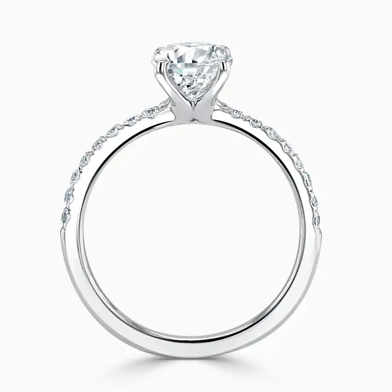 AMBER Side Stone Engagement Ring - Round image 5