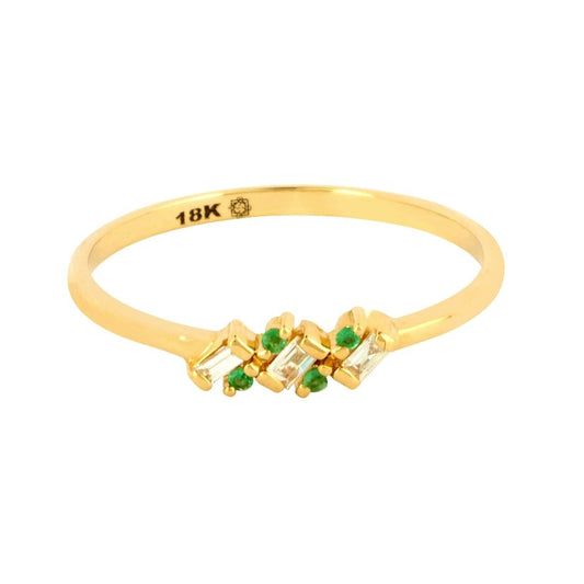 FUSAYFSA Emerald and Diamond Ring image 0