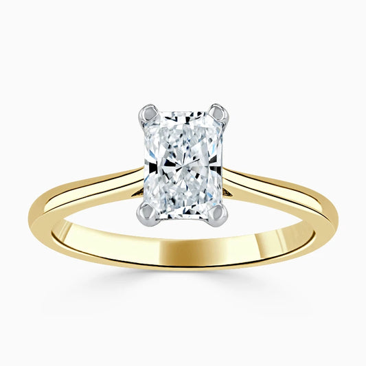 Hafeez Jewellery London Musk 18k yellow gold emerald diamond solitaire engagement ring - top view