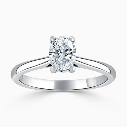 Hafeez Jewellery London Musk 18k white gold oval diamond solitaire engagement ring - top view