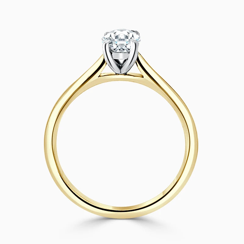 Hafeez Jewellery London Musk 18k yellow gold oval diamond solitaire engagement ring - front view