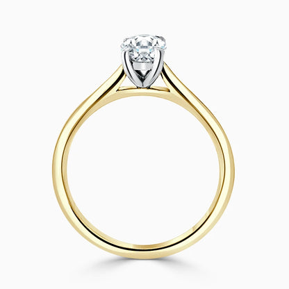 Hafeez Jewellery London Musk 18k yellow gold oval diamond solitaire engagement ring - front view