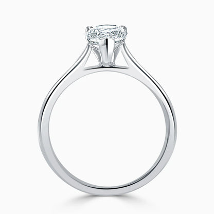 Hafeez Jewellery London Musk 18k white gold pear diamond solitaire engagement ring - front view