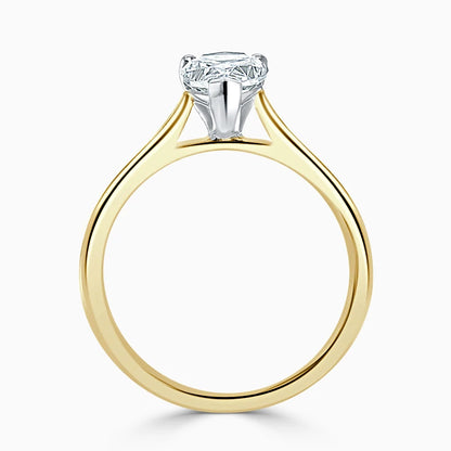 Hafeez Jewellery London Musk 18k yellow gold pear diamond solitaire engagement ring - front view