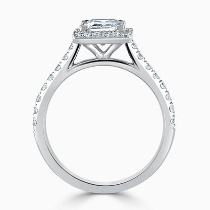 Hafeez Jewellery London Myrrh princess diamond halo engagement ring - front view