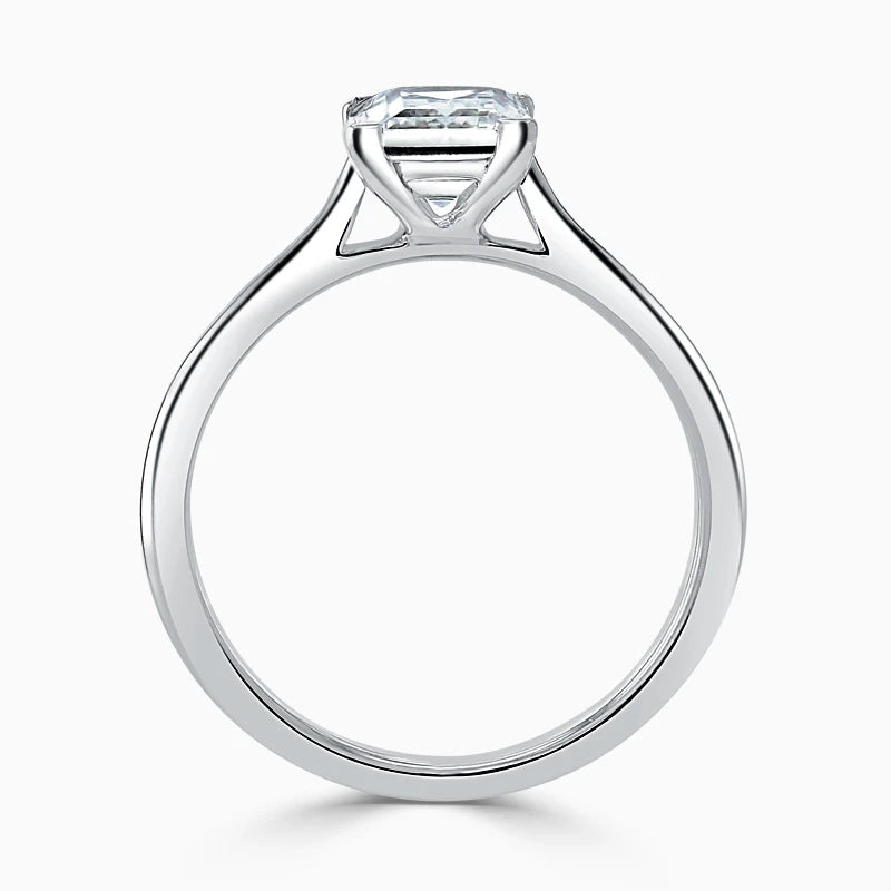 Hafeez Jewellery London Musk 18k white gold princess diamond solitaire engagement ring - front view