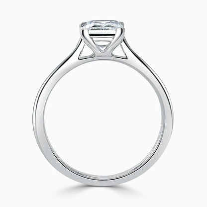 Hafeez Jewellery London Musk 18k white gold princess diamond solitaire engagement ring - front view