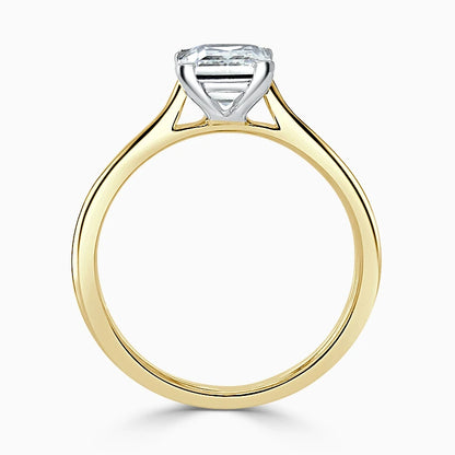Hafeez Jewellery London Musk 18k yellow gold princess diamond solitaire engagement ring - front view
