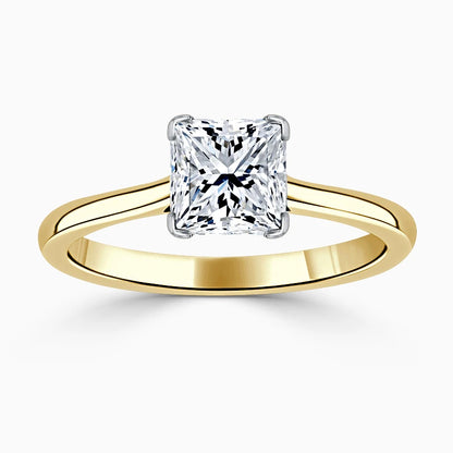 Hafeez Jewellery London Musk 18k yellow gold princess diamond solitaire engagement ring - top view
