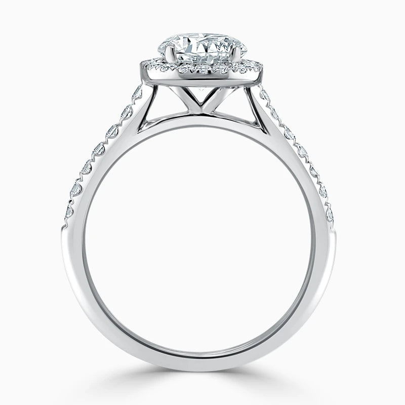 Hafeez Jewellery London Myrrh round diamond halo engagement ring- front view