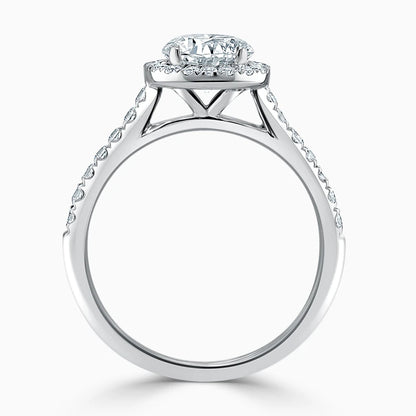 Hafeez Jewellery London Myrrh round diamond halo engagement ring- front view