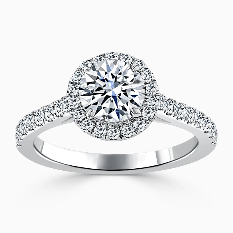 Hafeez Jewellery London Myrrh round diamond halo engagement ring - top view
