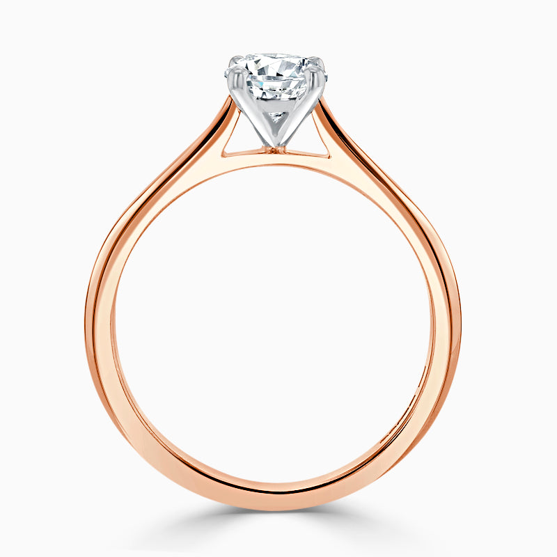 Hafeez Jewellery London Musk 18k rose gold round diamond solitaire engagement ring - front view