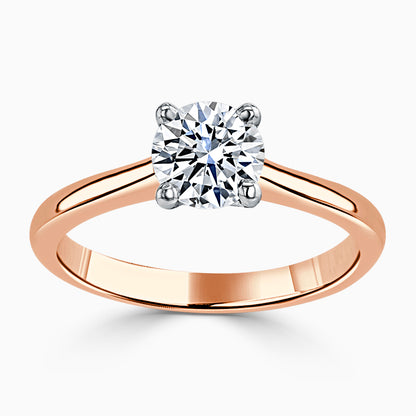 Hafeez Jewellery London Musk 18k rose gold round diamond solitaire engagement ring - top view