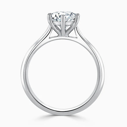 Hafeez Jewellery London Jasmine 18k white gold round diamond solitaire engagement ring - front view