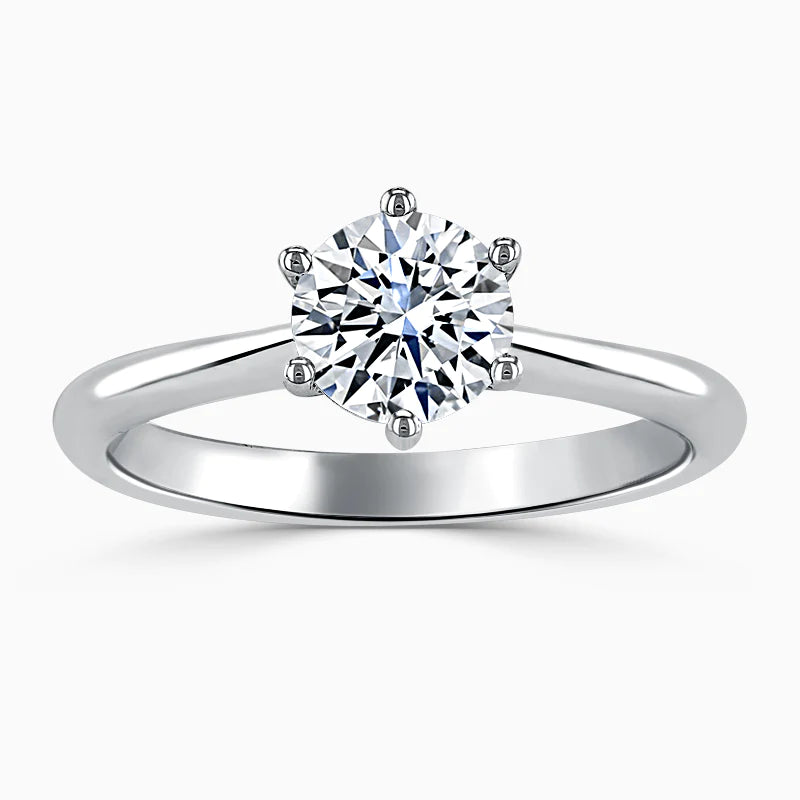 Hafeez Jewellery London Jasmine 18k white gold round diamond solitaire engagement ring - top view