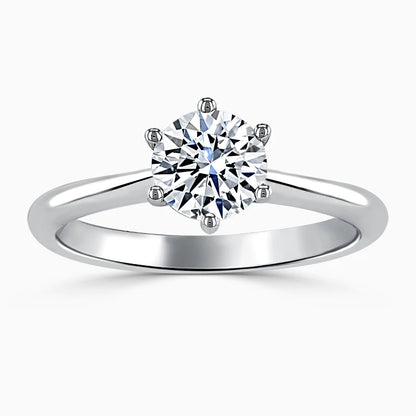 Hafeez Jewellery London Jasmine 18k white gold round diamond solitaire engagement ring - top view