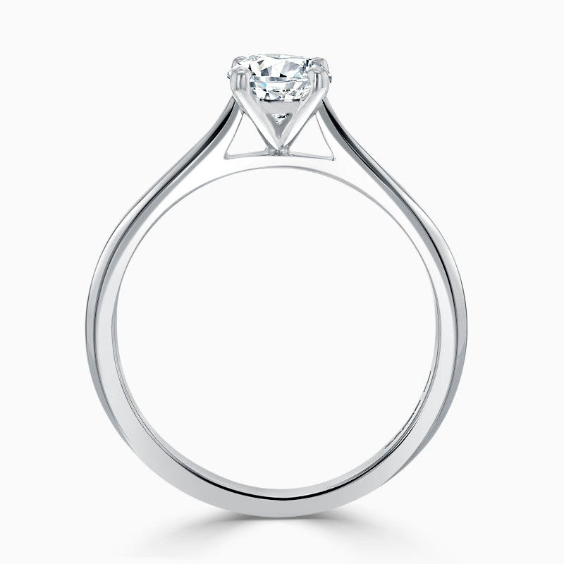Hafeez Jewellery London Musk 18k white gold round diamond solitaire engagement ring - front view