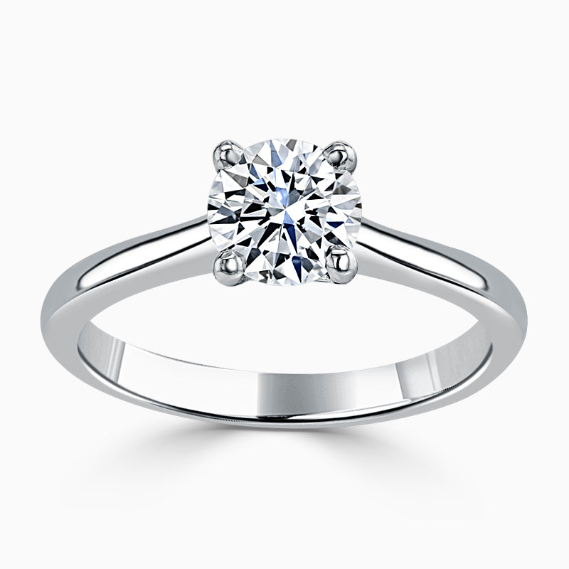 Hafeez Jewellery London Musk 18k white gold round diamond solitaire engagement ring - top view