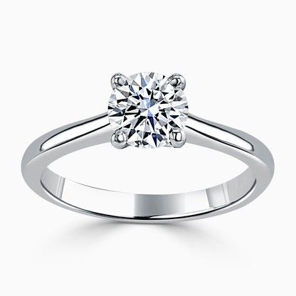 Hafeez Jewellery London Musk 18k white gold round diamond solitaire engagement ring - top view